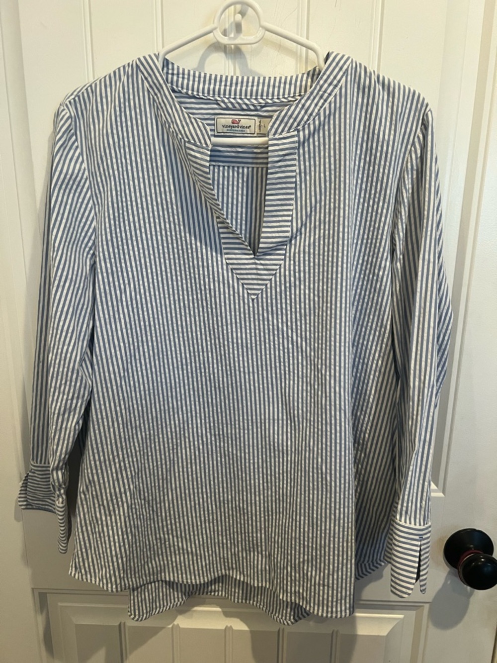 Vineyard Vines Blue & White Stripe Cotton blend Tunic Top L
